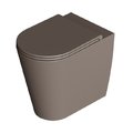 Унитаз напольный безободковый Alice Ceramica Hide Round, с сиденьем Soft Close, Caffe matt (31150143 FT+MC3143S) Напольные 
