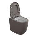 Унитаз напольный безободковый GSG Like, с сиденьем Soft Close, Bicolore tortora satinato (LKWC01 BI 000 029+ACS51+LKCOPRSLTICR 029) Напольные 