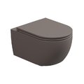 Унитаз подвесной безободковый GSG Like, с сиденьем Soft Close, Tortora satinato (LKWCSO 029+ACS40+LKCOPRSLTICR 029) Подвесные 