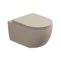 Унитаз подвесной безободковый GSG Like, с сиденьем Soft Close, Sabbia satinato (LKWCSOEC 034+ACS40+LKCOPRSLTICR 034) Подвесные 