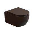 Унитаз подвесной безободковый GSG Like, с сиденьем Soft Close, Cacao satinato (LKWCSO 035+ACS40+LKCOPRSLTICR 035) Подвесные 