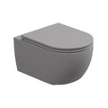 Унитаз подвесной безободковый GSG Like, с сиденьем Soft Close, Fumo satinato (LKWCSOEC 038+ACS40+LKCOPRSLTICR 038) Подвесные 