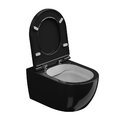 Унитаз подвесной безободковый GSG Like, с сиденьем Soft Close, Bicolore nero lucido (LKWCSO BI 000 002+ACS40+LKCOPRSLTICR 002) Подвесные 