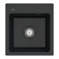 Кухонна мийка 44х47,5 см Villeroy&amp;Boch Subway 45 XS Flat, Pure Black (67811FR7) Врізні зверху Прямокутні 