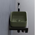Раковина накладная 25 см Cielo Shui Comfort Minimo, зеленый (MILAQ-AG) На столешницу, На тумбу Квадратные