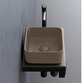 Раковина накладная 25 см Cielo Shui Comfort Minimo, коричневый (MILAQ-AN) На столешницу, На тумбу Квадратные