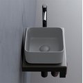 Раковина накладная 25 см Cielo Shui Comfort Minimo, серый (MILAQ-BR) На столешницу, На тумбу Квадратные