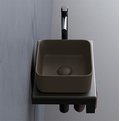 Раковина накладная 25 см Cielo Shui Comfort Minimo, коричневый (MILAQ-CA) На столешницу, На тумбу Квадратные