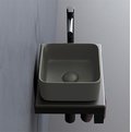 Раковина накладная 25 см Cielo Shui Comfort Minimo, темно-серый (MILAQ-CM) На столешницу, На тумбу Квадратные