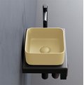 Раковина накладная 25 см Cielo Shui Comfort Minimo, песочный (MILAQ-CN) На столешницу, На тумбу Квадратные