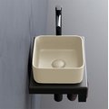 Раковина накладная 25 см Cielo Shui Comfort Minimo, бежевый (MILAQ-LN) На столешницу, На тумбу Квадратные