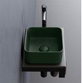 Раковина накладная 25 см Cielo Shui Comfort Minimo, темно-зеленый (MILAQ-MU) На столешницу, На тумбу Квадратные