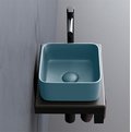 Раковина накладная 25 см Cielo Shui Comfort Minimo, бирюзовый (MILAQ-PL) На столешницу, На тумбу Квадратные