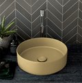 Раковина накладная 40 см Cielo Shui Comfort, песочный (SHCOLAT40-CN) На столешницу, На тумбу Круглые