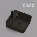 Керамическая раковина 44 см Cielo Shui Comfort, графит (SHCOLAQF-LV) На столешницу, На тумбу, Подвесные Квадратные