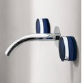 Смеситель для раковины настенный Fantini Nice, хром+синий (65 02 S210SB+R010A+65 F4 S148) Для раковины Хром