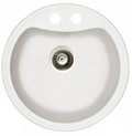 Гранитная мойка Marmorin KOVA White Alabaster (250803016) Врезные сверху Круглые Белый