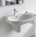 Керамическая раковина 70 см Duravit Bathroom Foster (0419700000) На полупьедестал, На пьедестал, Подвесные Овальные