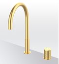 Смеситель для кухни GRB Kitchens Aura Fixed Isola, золото матовое PVD (75830788) Для кухни Золото, Золото матовый