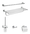 Набор аксессуаров для ванной комнаты Hansgrohe Logis (41728000) Бумагодержатели, Ершики для унитаза, Крючки для халатов и полотенец, Наборы аксессуаров, Полотенцедержатели, Полочки Hansgrohe