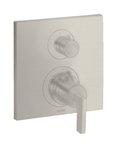 Термостатический смеситель на 2 потребителя Axor Citterio, Stainless Steel Optic (39720800) Для ванны, Для душа Нерж. сталь