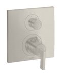 Термостатический смеситель на 1 потребитель Axor Citterio, Stainless Steel Optic (39700800) Для ванны, Для душа Нерж. сталь
