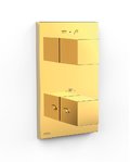 Термостатический смеситель на 2 потребителя Tres Therm-Box, золото (00625001OR) Для ванны, Для душа Золото