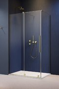 Душевая кабина Radaway Furo Brushed Gold KDJ 140Lx75 (10104722-99-01L+10110680-01-01+10113075-01-01) Прямоугольные Прозрачное