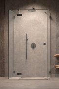 Душевая кабина Radaway Essenza Pro Brushed GunMetal KDJ+S 80Lx75 (10097380-92-01L+10098075-01-01+10098075-01-01) Прямоугольные Прозрачное