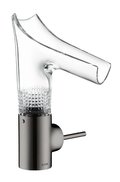 Смеситель для раковины Axor Starck V diamond cut, Polished Black Chrome (12122330) Для раковины Черный