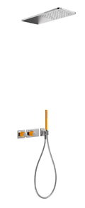 Термостатический душевой комплект скрытого монтажа Tres Loft colors BLOCK SYSTEM (20735202NA) Душевые комплекты (системы) Оранжевый-хром