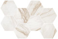 Мозаика Flaviker Supreme Golden Calacatta Mosaico Hexagon Anticato Ret 51*29.2 (SPES13P) Flaviker Для кухни, Для общественных помещений, Для жилых помещений, Для ванной