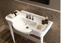 Керамическая раковина 105 см Flaminia Fidia 105, white (3050) Встраиваемые сверху, На столешницу, Подвесные Асимметричные, Полукруглые