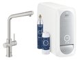 Смеситель со стартовым комплектом GROHE Blue Home (31454DC0) Для кухни Нерж. сталь