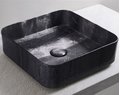 Раковина накладная 40 см Cielo Shui Comfort, черный мрамор (SHCOLAQ40-BC) На столешницу, На тумбу Квадратные