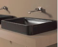 Керамическая раковина 40 см Flaminia Nile 40, black (NL40A) На столешницу, На тумбу Квадратные