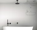 Душевой комплект скрытого монтажа для ванны GRB Incool (3321) Душевые комплекты (системы) Черный