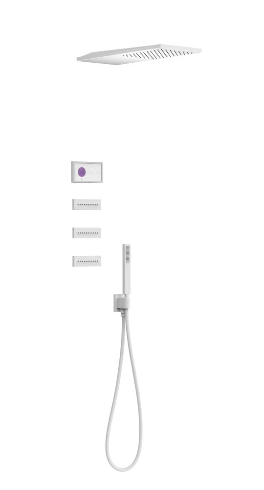 Электронный душевой комплект скрытого монтажа Tres SHOWER TECHNOLOGY, белый матовый (09286314BM) Душевые комплекты (системы) Белый матовый