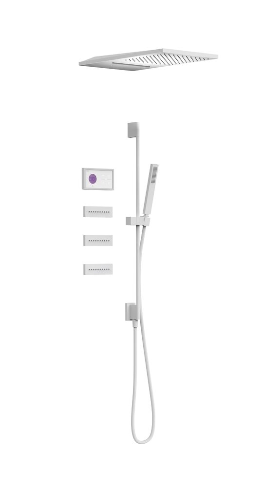 Электронный душевой комплект скрытого монтажа Tres SHOWER TECHNOLOGY, белый матовый (09286407BM) Душевые комплекты (системы) Белый матовый