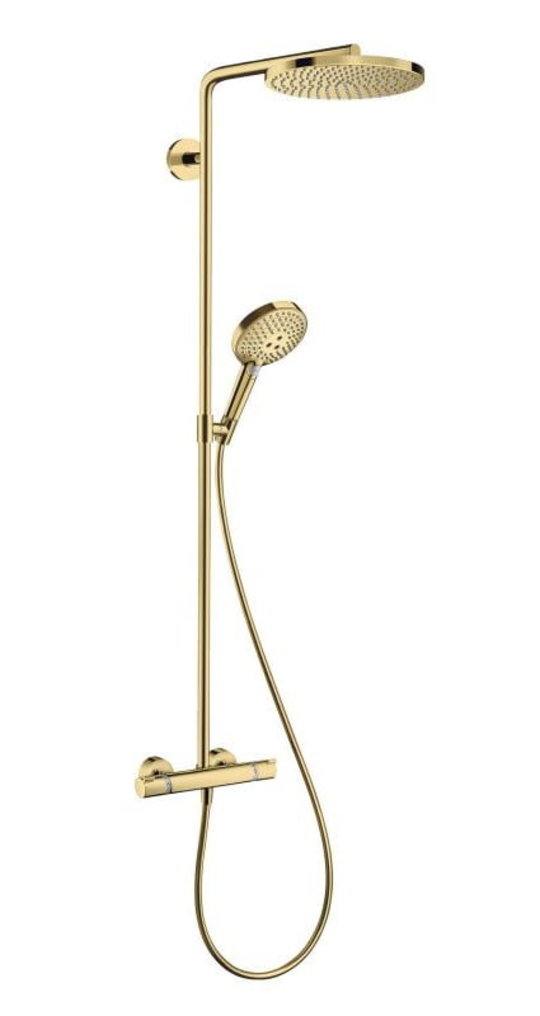 Душова система Hansgrohe Raindance Select S SHOWERPIPE Polished Gold Optic (27633990) Душові стійки Золото