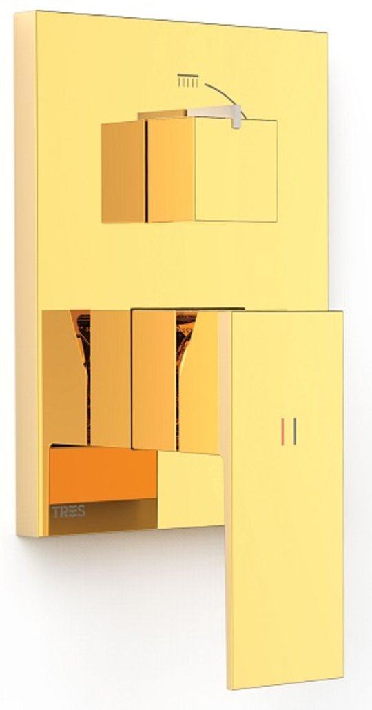 Змішувач Tres Slim Exclusive SLIM-TRES, золото (10628001or) Для ванни, Для душа Золото
