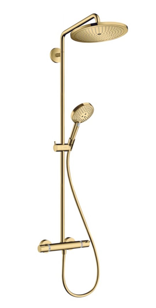 Душевая система Hansgrohe Raindance Select S SHOWERPIPE Polished Gold Optic 280мм (26890990) Душевые стойки Золото