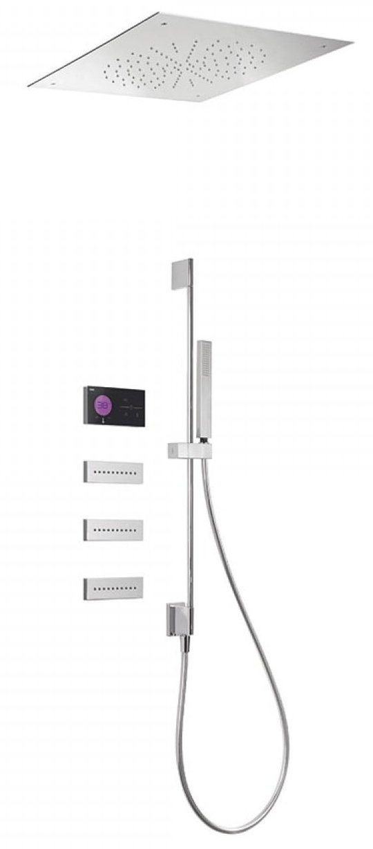 Електронний душовий комплект прихованого монтажу Tres SHOWER TECHNOLOGY (09288311) Душові комплекти (системи) Хром