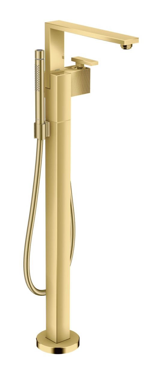 Напольный смеситель для ванны Axor Edge diamond cut, Polished Gold Optic (46441990) Для ванны Золото