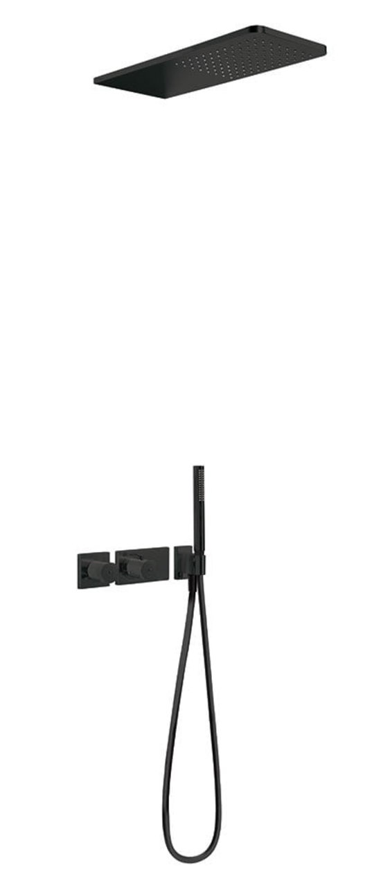 Термостатический душевой комплект скрытого монтажа Tres Loft colors BLOCK SYSTEM (20735202NM) Душевые комплекты (системы) Черный матовый