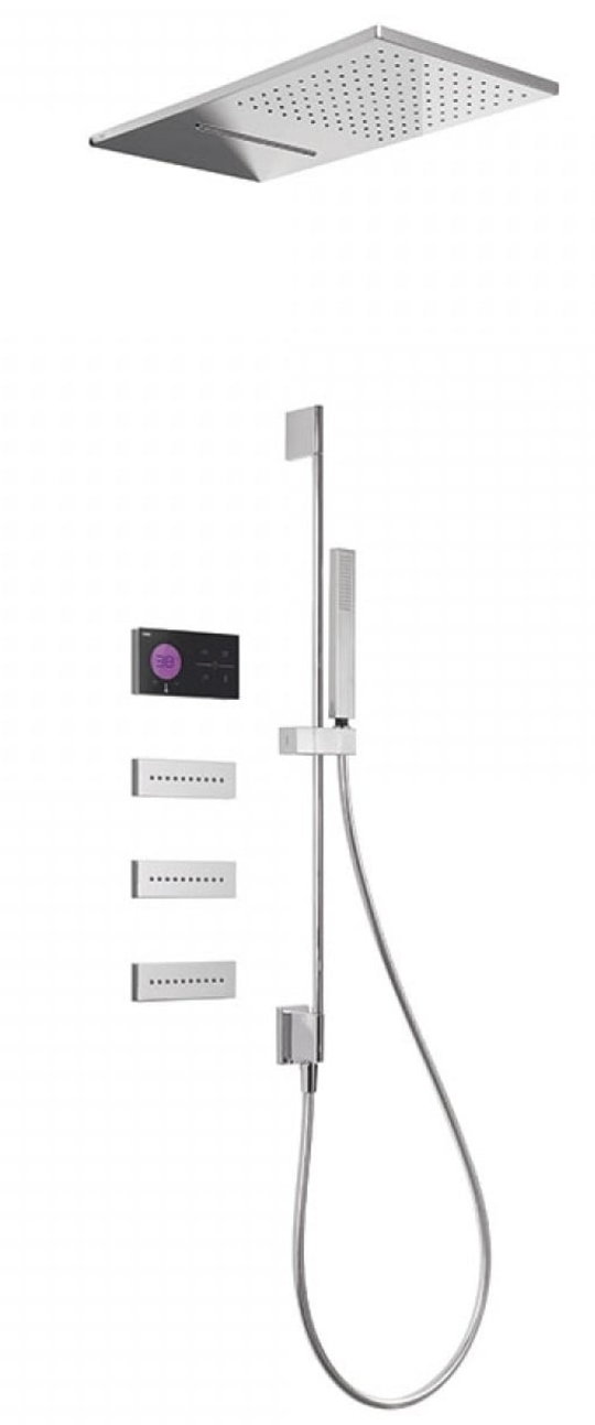 Электронный душевой комплект скрытого монтажа Tres SHOWER TECHNOLOGY (09288407) Душевые комплекты (системы) Хром