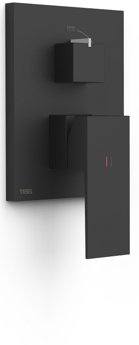 Смеситель Tres Slim Exclusive SLIM-TRES, черный матовый (10628001NM) Для ванны, Для душа Черный матовый
