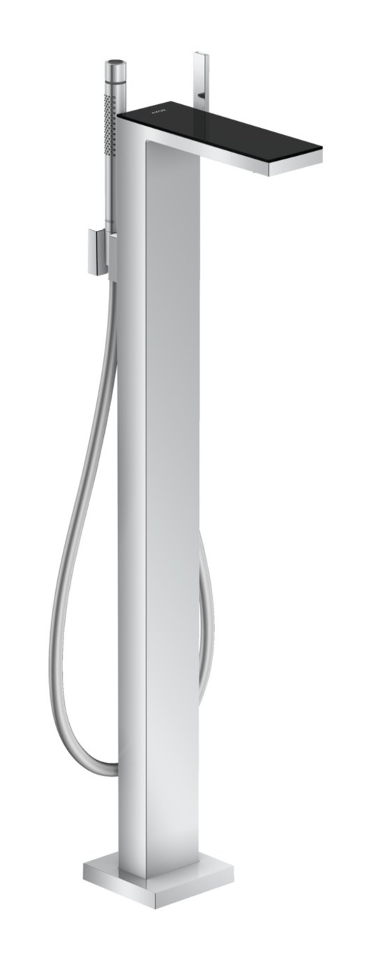 Підлоговий змішувач для ванни Axor MyEdition, Chrome / Black Glass (47440600) Для ванни Хром