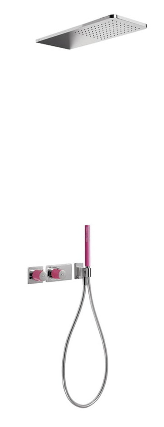 Термостатический душевой комплект скрытого монтажа Tres Loft colors BLOCK SYSTEM (20735202VI) Душевые комплекты (системы) Фиолетовый-хром