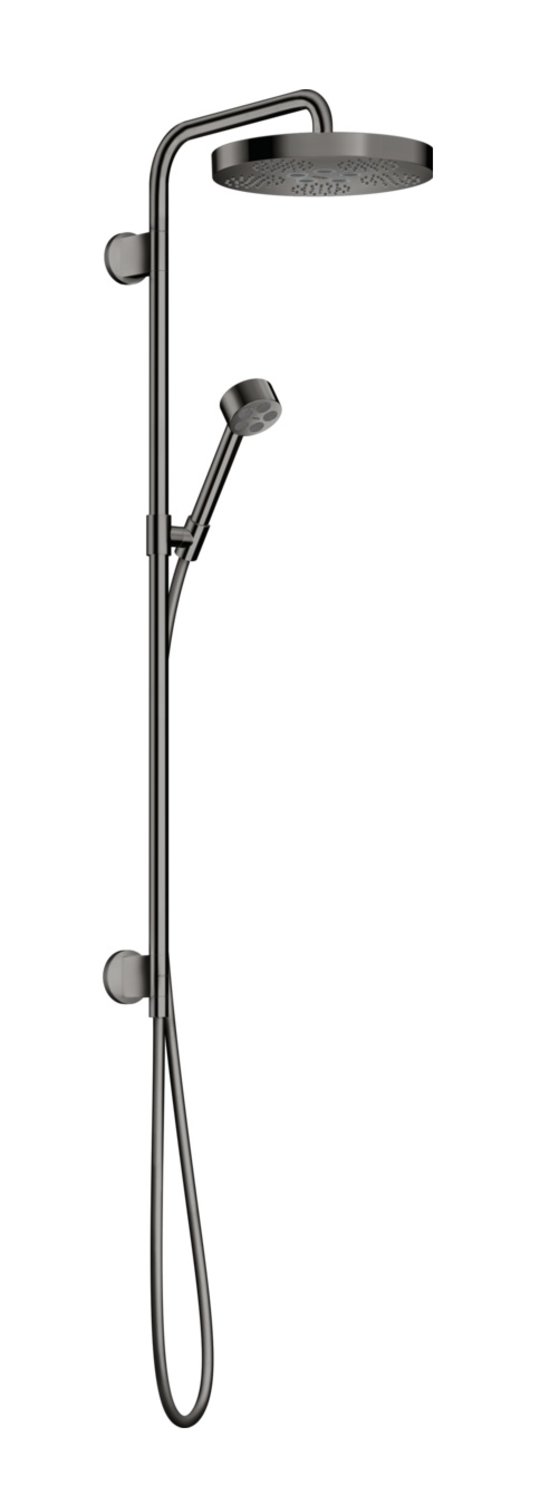 Душевая стойка Axor One 280 мм 1jet, Polished Black Chrome (48790330) Душевые стойки Хром-черный